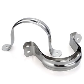 8 PCS 2-1/2 Inch, 304 Stainless Steel Extra Wide Pipe Clamps, Heavy-Duty Two Hole U-Bracket Conduit Clips for HVAC, Electrical, Plumbing, Secures Rigid Pipe/Tube on Wood/Metal/Concrete (63mm)