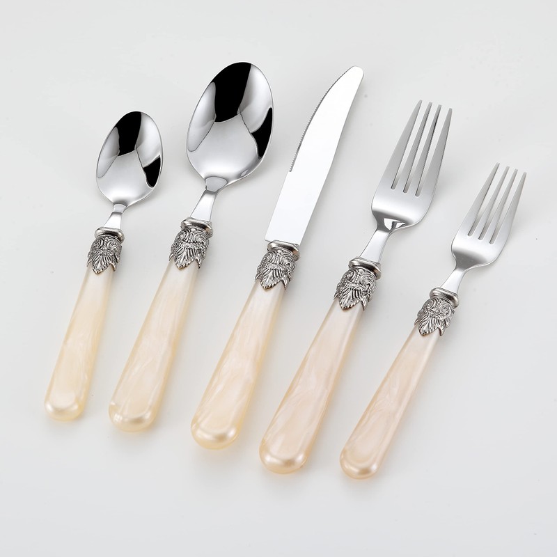 CATHYLIN REVERIE Collection 18/10 Stainless Steel Vintage Flatware set,Sliverware set,Dishwasher