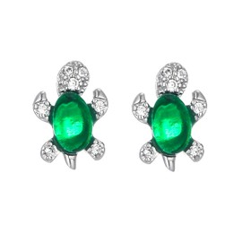 Hiqmic 925 Sterling Silver Cute Turtle Stud Earrings Piercing for Women Fashion Jewelry Gifts WK90061