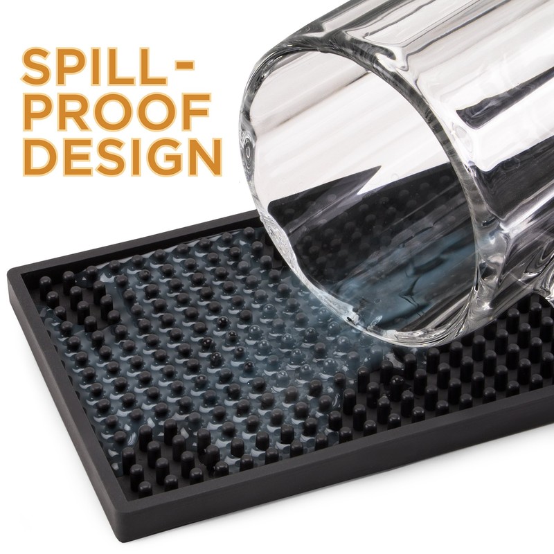 24" x 4" Rubber Bar Top Spill Mat | Professional