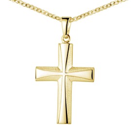 MATERIA by Matthias Wagner Cross Pendant 925 Silver Rhodium-Plated or Gold-Plated, Silver