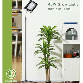 APLANT Grow Light, 66 Inches Adjustable Tripod Standing Grow Lights for Indoor Plants, 45W Dimmable LED Plant Light for Indoor Growing, 6/12/16h Timing Floor Plant Grow Lights for Large Tall Plants