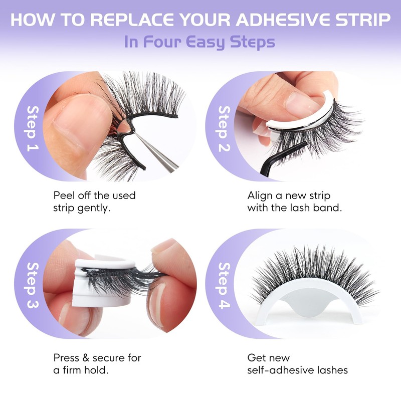 Self Adhesive Eyelashes Pre Glued Lashes 5 Pairs H39