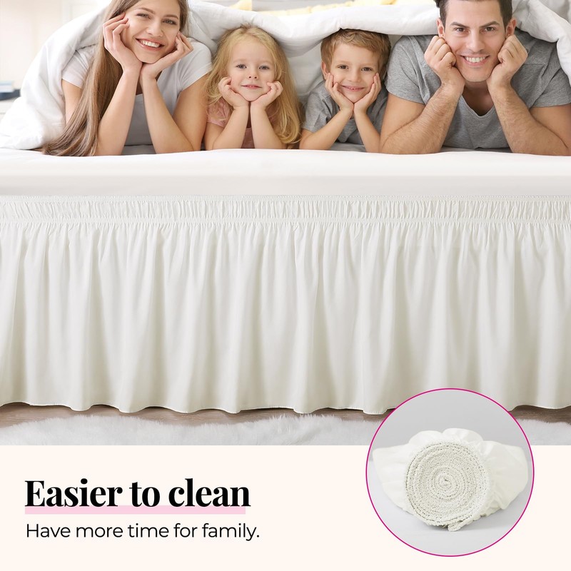 RIMELA Bed Valance Sheet Double Elasticized Bed Skirt Easy to