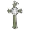 2" Saint Benedict Cross Pendant with Colored Enamel (Silver-Luminous)