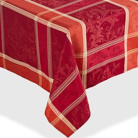 SARO LIFESTYLE Plaid Design Autumn Fall Season Tablecloth, 70" x 120", Multi
