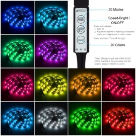 KUNOVA (TM) 1 Meter 3FT 3 FEET Bias LED Lighting 5V USB Powered LED Strip Multi Color RGB Light for Flat Screen TV LCD, Desktop PC Monitor, Home Theater, Under Cabinet