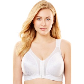 PLAYTEX Women's Plus Size 18 Hour Front-Close Wireless Bra with Flex Back 4695-42 DDD, White