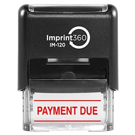 Supply360 AS-IMP1134R - Payment Due w/Upper and Lower Bars, Red Ink, Heavy Duty Commerical Self-Inking Rubber Stamp, 9/16" x 1-1/2" Impression Size