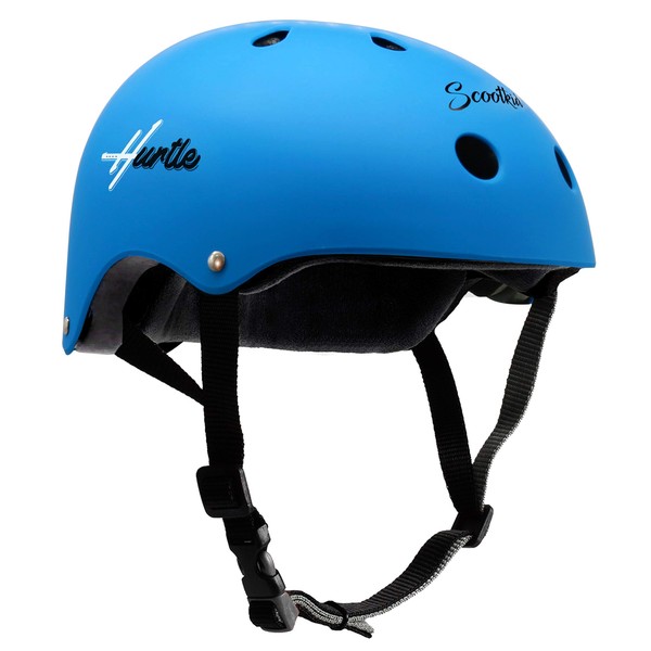 Sports Safety Bicycle Kids Helmet - Toddler & Child Bike Helmet w/Adjust Knob, Chin Strap, Ventilation -Toddlers/Childrens Helmet for Cycling/Skateboarding/Kick Board/Scooter - Hurtle HURHLB45 (Blue)