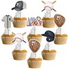 kreat4joy 24pcs Baseball Cupcake Toppers, Baseball Baby Shower Decorations, A