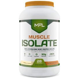 MFL 100% Isolate Protein l 30g of Protein l 12g Amino Acids l Keto Friendly l Low Carbs l 2 lbs. (Vanilla Bean)