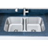 Wells CMU3318-99 Craftsmen Series Kitchen Sink, 33" 50/50 9" Deep,