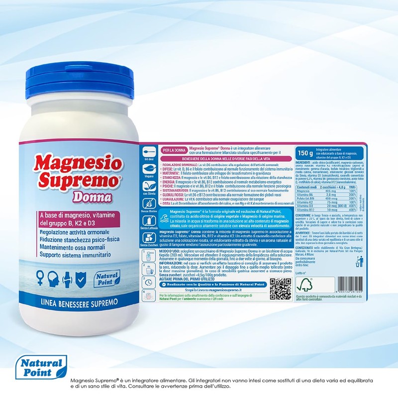 Magnesio Supremo Donna Integratore Ad Elevato Assorbimento 350 g, 2x175