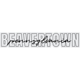 Beavertown Pennsylvania Souvenir Vinyl Decal Sticker Clear Script Design 6 Inch