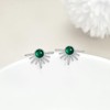 Emerald/Larimar/Moonstone/Opal/Onyx Stud Earrings for Women Sterling Silver Tiny Sun Stud