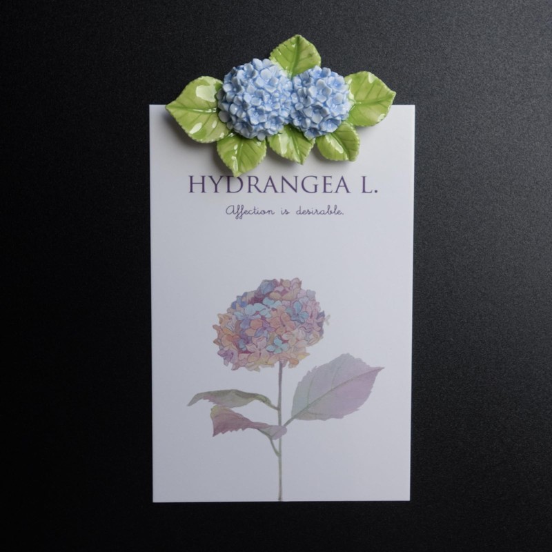 1 Pc Handmade Large 3D Ceramic Double Bloom Blue Hydrangea