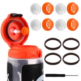 4pcs Dispensing Rubber Valves Compatible with Gatorade Water Bottle, Silicone Valve Replacement Lid for Gatorade GX 30oz & Plastic Inserts & Seals & Screwdriver