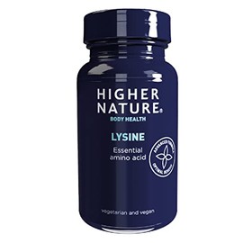 Higher Nature - Lysine - Essential Amino Acid- 500mg - Supports Collagen - Supports Cold Sore Treatment - Vegetarian & Vegan - 90 Tablets