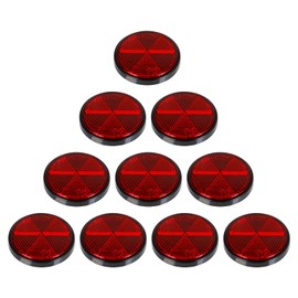 FajerminArt 10 Pack Red self Adhesive All Plastic Round reflectors 2.3" (60mm) for Mailbox, motobikes, Trailers, Trucks, Boats, SUV's, RV's