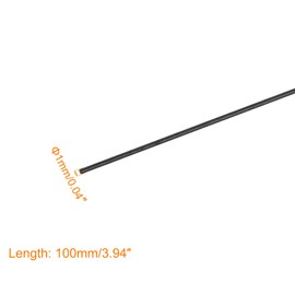 sourcing map Pack of 12 Carbon Fibre Rod for RC Aeroplane DIY Tube Quadcopter Arm 1 mm x 100 mm