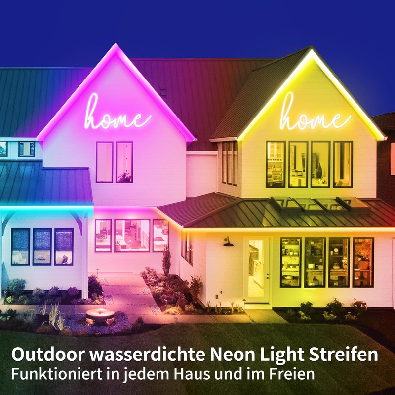 132FT Led Neon Rope Lights Control with App/Remote,Flexible Led Rope