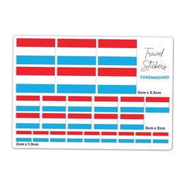 A5 Sticker Sheet Luxembourg Flag Vinyl Stickers - Flags Travel Holiday World Geography School Labels Scrapbooking 5cm | 3cm | 2cm #81487