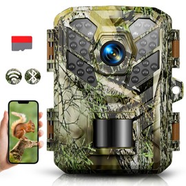 Sovonix Trail Camera WiFi Bluetooth with App, 48MP 1080P Wildlife Camera with Night Vision Motion Activated, 0.1s Trigger Speed, 90°Detection Angle with 32GB Card for Nature Wildlife Scouting
