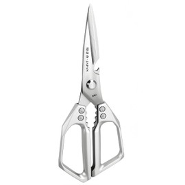 Kitchen Scissors, All Purpose，Ultra Sharp Japanese Meat Scissors，Heavy Duty Silver Cooking Scissor，Dishwash Safe Stainless Steel Kitchen Shears for Food, Chicken Bones, Turkey
