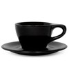 notNeutral LINO Porcelain Cup & Saucer (Black, Small Latte, 2)