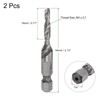 sourcing map 2 Pieces Combined Drill Tap TiAlN Coated Cobalt