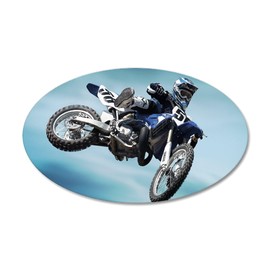 CafePress Dirt Bike Jump Wall Decal 35"x21" Oval Wall Decal, Vinyl Peel, Reusable Cling