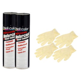 Duplicolor Professional Undercoating & Sound Eliminator Spray (17 oz) Bundle with Latex Gloves (6 Items)