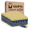 VARTA Longlife AA Batteries (100 Pack), Alkaline Double A Battery