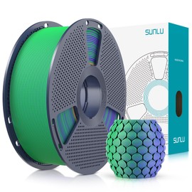 SUNLU Dual Color Matte PLA Filament 1.75mm, Matte 3D Printer PLA Filament, PLA Filament 1kg Spool (2.2lbs), Dimensional Accuracy +/- 0.02mm, Purple Green