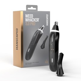 MANSCAPED Weed Whacker 3.0 PRO - Cortadora eléctrica para nariz, orejas y cejas, sistema SkinSafe de doble cabeza, foco LED, impermeable, recargable, bloqueo de viaje, accesorio para peine de cejas
