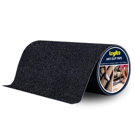 Leyibo Anti Slip Tape, 12 Inch x 16 Ft Grip Tape for Stairs Outdoor/Indoor, Waterproof Non Skid Roll for Stair Treads Non Slip, High Traction Friction Abrasive Adhesive Stair Steps - Black