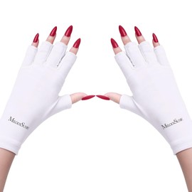 MelodySusie UV Shield Glove - Protect Hands from UV Light for Gel Manicures (White)