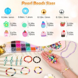 Pack of 2120 Colourful Beads for Threading, Beads for Crafts with Hole 3/6/10 mm Jewellery Making Kit, Small Filler Beads for Making Bracelets, Necklaces, Earrings