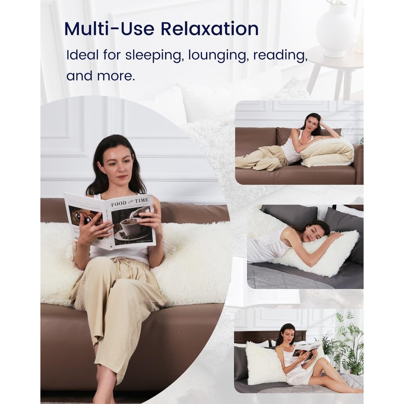 ZonLi Fluffy Body Pillow, Full Body Pillows for Adults, Long
