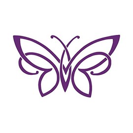 Unique Butterfly [Pick Color] Vinyl Transfer Sticker Decal for Laptop/Car/Truck/Window/Bumper (10" x 5.8", Purple)