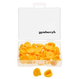 Shapenty 30PCS Butterfly Clutch PVC Rubber Pin Backs Keepers Replacement Uniform Badge Comfort Fit Tie Tack Lapel Pin Backing Holder Clasp (Yellow)