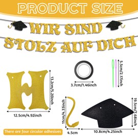 Congratulation Garland Banner Gold, Graduation Decoration, Graduation Party Decoration, Paper Graduation Decoration Banner, Gold Graduation Bunting, for Exam Passed Graduation Glitter Decoration