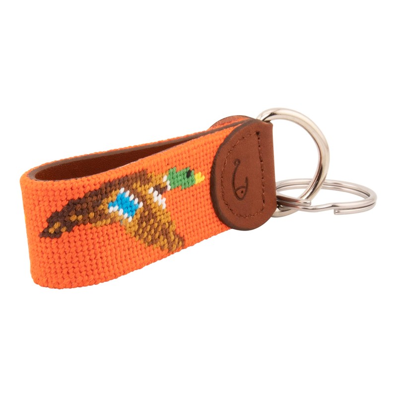 Huck Venture - Llavero de piel cosido a mano, Pato,