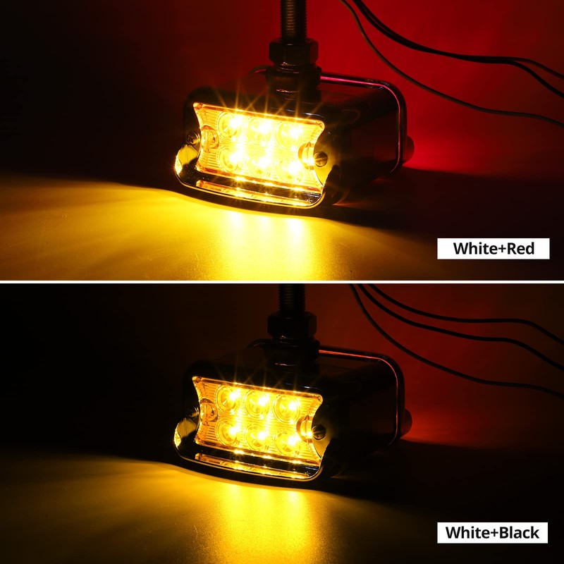 Partsam - 2 luces LED de doble cara ámbar/rojo, 12