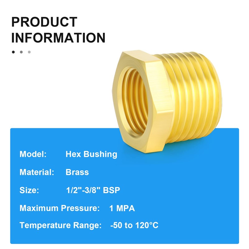 ERGAOBOY 5 Pcs 3/8" BSP Female to 1/2" BSP Male