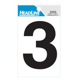 Headline Sign 5353 3-Inch Reflective Self-Stick Numeric Character, Number 3, 1 Unit Per Package