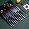 Berglander Black Dinner Knives Set Of 12, Titanium Shiny Black