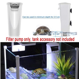 Aquarium Waterfall Filter Reptiles Turtle Filter for small tank 1-15 gallon, Low Level Water Clean Pump Internal Bio Media Water Filtration System for Fish Amphibian Cichlids Frog (Waterfall Filter)