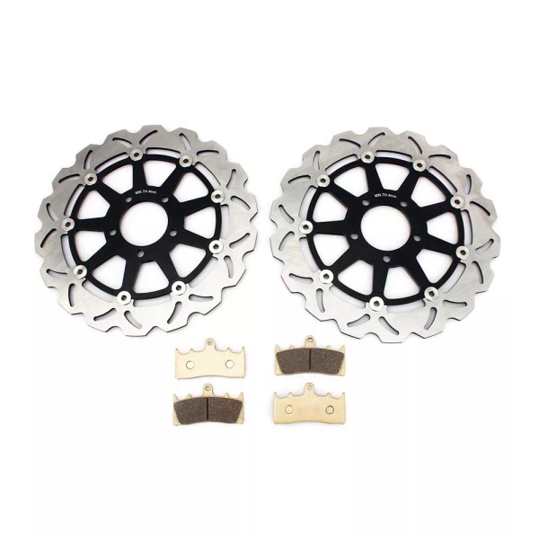 TARAZON Pair Front Brake Rotors Pads for Suzuki GSX1300R GSX